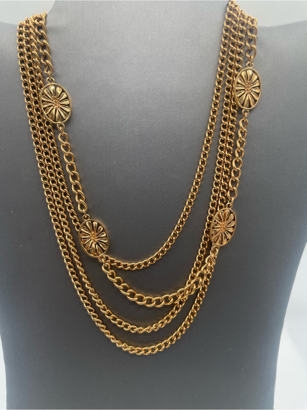 Monet Multi-Strand Flower Medallion Necklace - Women Jewelry